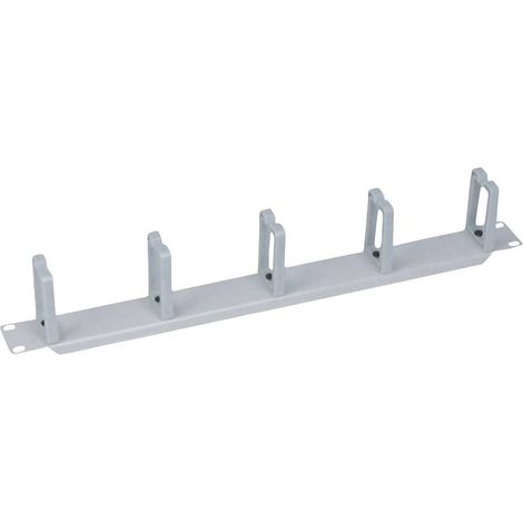 Panneau de gestion de câbles LogiLink 19" 1U à 5 crochets, acier gris clair