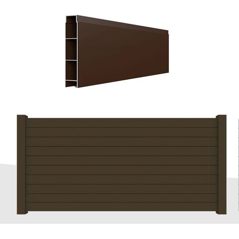 Listone doga AluCOMPACT Alluminio colore Rovere 12x180cm spessore 20mm profili per recinzioni frangivento staccionate