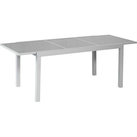 Ausziehtisch silber/grau 180(240)x100cm Alu/Textil