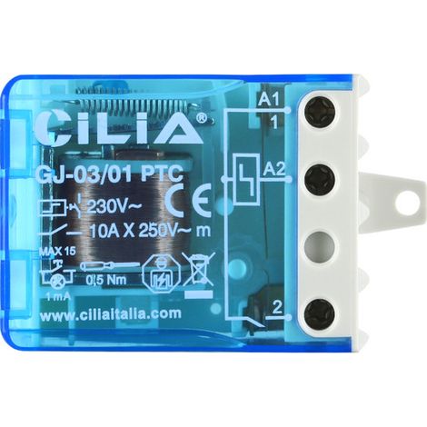 CILIA Stromstoßschalter EVO 230V AC 10A - Kompatibel mit Finder 27.21 - Ideal für beleuchtete Taster (Glimmlampen) - Mit Spulenbegrenzung (PTC) - 1 Schließer (1 NO) Blau (1/5)