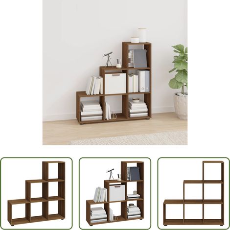 vidaXL Rangement - Bibliothèque escalier Chêne marron 107 cm Bois d'ingénierie (1/5)