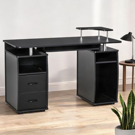 Bureau noir en bois 120 x 55 x 85 cm (1/5)