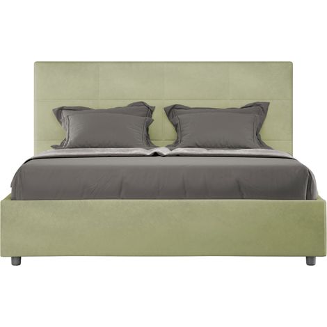 Letto contenitore da 160x190 in microfibra te' verde Mika (1/5)