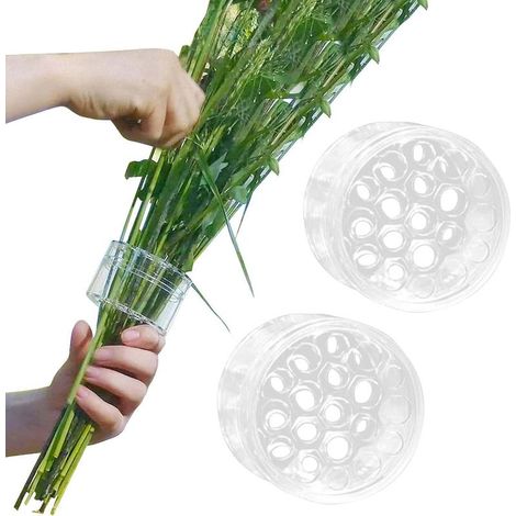 2 Pièces Twister de Bouquet For Arrangement Floral, Transparent Support de Tige Spirale Ikebana, Ronde Flower Arrangement Holder, Ikebana Porte-Tiges en Spirale pour Fleurs DIY (1/5)