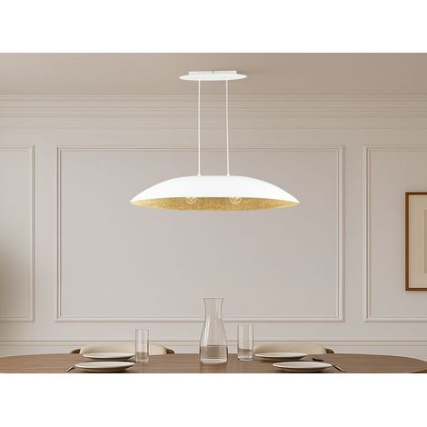 BOBOCHIC - Lustre OREA bicolore blanc en acier  M Or
