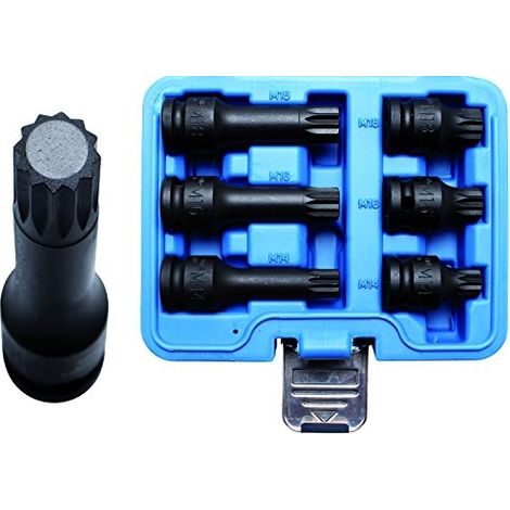 Jeu de douilles à embouts à choc 12,5 mm (1/2") Denture multiple intérieure (pour XZN) M14 - M18 6 pièces BGS (1/7)