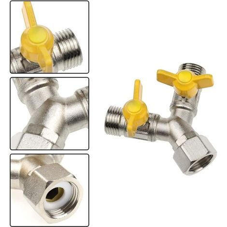 1/2" Brass Y-On/Off Valve - 3-Way Y-Valve Diverter with Globe ValveHigh quality enhances quality of life. (1/5)