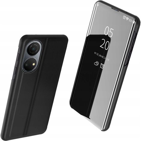 Custodia trasparente con apertura a libro per Honor X7 / Honor Play 30 Plus, colore nero. (1/5)