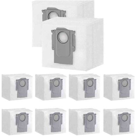 Lot de 10 sacs à poussière pour Xiaomi Roborock S7 Max Ultra / S7 Pro Ultra / Q7+ / Q7 Max+ / Q5+ Station d'aspiration robot aspirateur 3 l grande capacité Sac de rechange jetable,Filtre Brosse