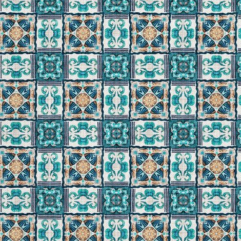 Telas decorativas para exteriores Oxford - Motivo de mosaico portugués (1/5)