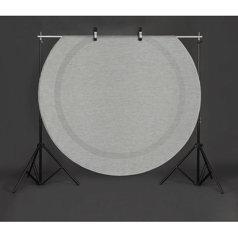 Tapis Intérieur Et Extérieur Balcon Terrasse Tapis Cuisine, Toile Plate, 160 cm rond, Gris (1/3)