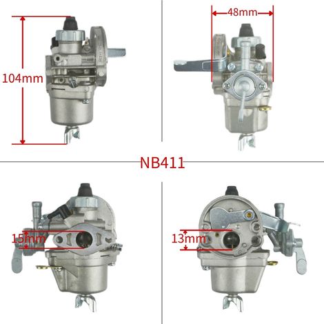 Le NB411 est compatible avec le carburateur PZ13A de la tondeuse à gazon Robin CG411 EC04 49CC RB411. (1/4)