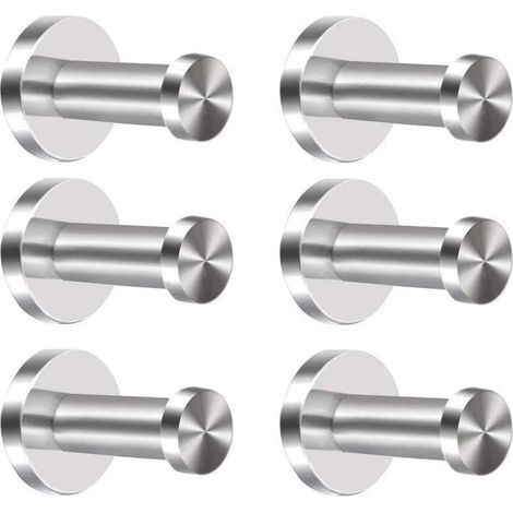 Set mit 6 Edelstahl-Kleiderhaken, Wandhandtuchhaken in Chrom (1/5)