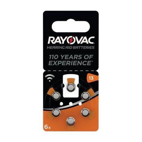 PILA APPARECCHIO ACUSTICO RAYOVAC 13 VARTA - ARANCIO CF=PZ 6- 10 confezioni