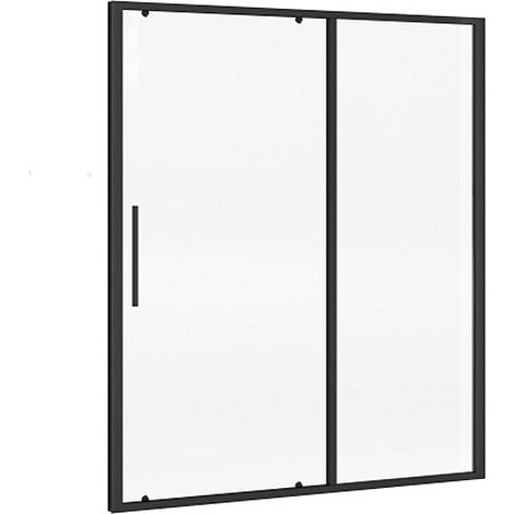 Porte de douche coulissante noir mat style industriel - 160 x 195 cm - TORONI (1/3)