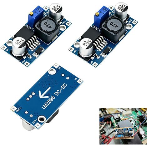 3 Pièce Convertisseur DC DC Abaisseur, Module Régulateur Abaisseur Buck Converter Step Down Ajustable, Convertisseur 3,2 46V à 1,25 35V Régulateur Tension Réglable 3A avec Indicateur LED pour Projets (1/5)