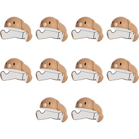 Lot de 10 protections d'angle en silicone souple marron, motif animaux, pour éviter les chocs et protéger les bords des coins des meubles. (1/5)