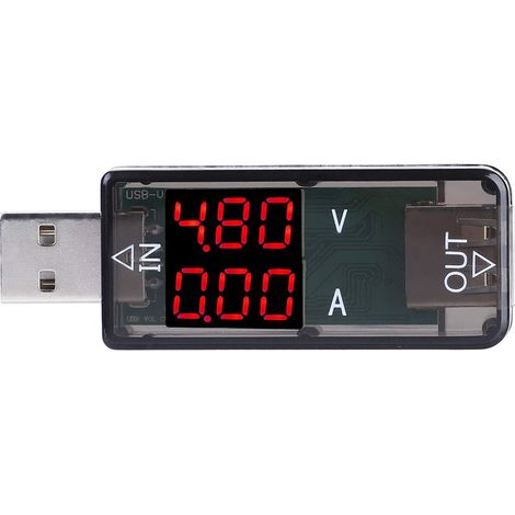 Testeur de multimètre USB 2.0, wattmètre USB, banque d'alimentation pour téléphone LCD couleur pour la détection de tension, mesure de puissance, test de courant de produits électroniques(black) (1/5)