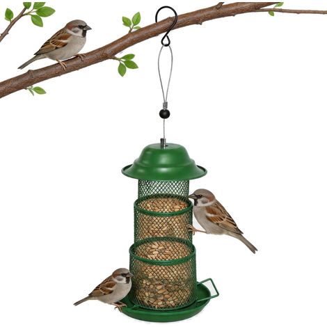 Mangeoire Oiseaux Exterieur en Métal Le Haut a Un Crochet (1/5)