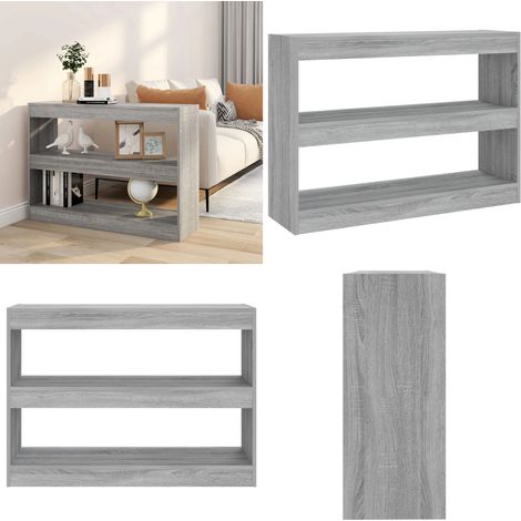 Bibliothèque/Séparateur de pièce sonoma gris 100x30x72 cm - Bibliothèque - Étagère - Meuble De Rangement - Séparateur De Pièce - Mobilier Intérieur - Home & Living (1/5)