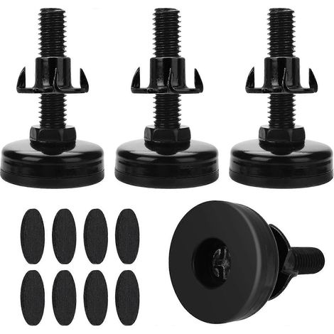 Verstellbare Schrankfüße, 4er-Pack, verstellbare Nivellierfüße, robuste Möbelfüße, verstellbare Tischbeine für Schränke und Sofas, C-5,5 x 3,5 cm, Schwarz