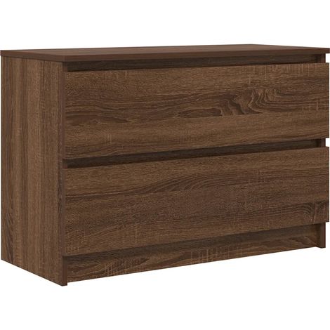Mueble TV con almacenamiento moderno de estilo contemporáneo 80 x 35 x 54 cm de madera contrachapada roble marrón 020051740 (1/5)