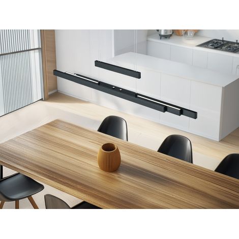 LED Pendelleuchte TRAJAN ausziehbar höhenverstellbar Schwarz, max. Breite 150cm (1/5)