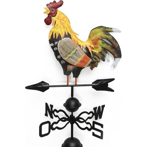 Girouette Coq en Métal Multicolore, Décoration Ornementale de Jardin (1/5)