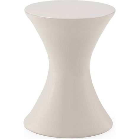 Tabouret sablier en céramique blanche - blanc (1/3)