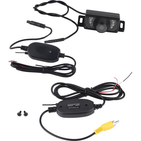 7 pièces Caméra de recul infrarouge LED version nuit, émetteur-récepteur vidéo RCA sans fil (1/5)