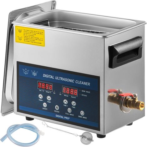Nettoyeur à ultrasons 6L, machine de nettoyage à double fréquence avec chauffage, pour bijoux, lunettes, bagues, prothèses dentaires, enregistrements et circuits imprimés (28/40 kHz). (1/5)
