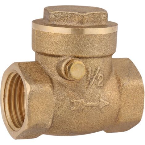 Clapet anti-retour à battant en laiton, filetage femelle DN15, 232 PSI, empêchant le refoulement d'eau. (1/5)