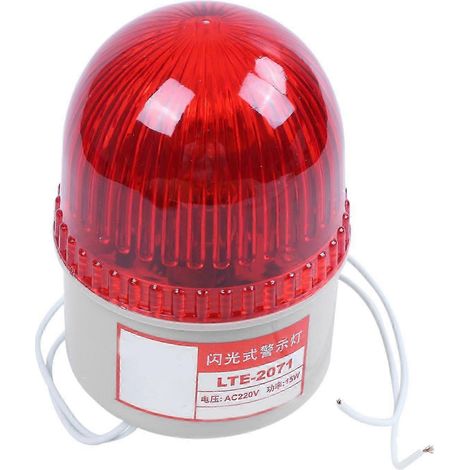 Lampe clignotante industrielle à lumière rouge visible 220 V CA 15 W pour tour de signalisation (1/5)