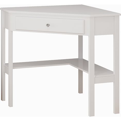 Tavolo da trucco ad angolo Velto, Bianco, 75 x 76.8 cm ,con cassetto, Vicco