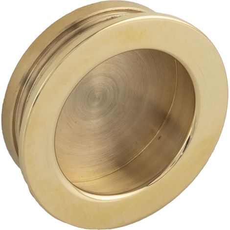 Technik Team Muschelgriff Ogma Messing poliert ø 39 mm Griffmuschel zum Einlassen - glatte Form - Einlass ø 35 mm (1/2)