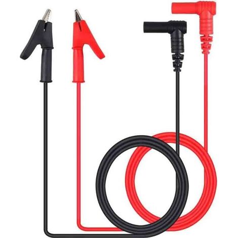 Fiche Banane à Pince Alligator - FOLAYA - 1 m - Rouge et Noir - 600 V (1/3)
