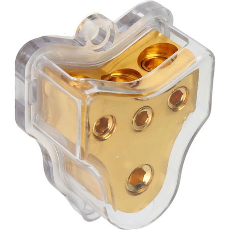 Répartiteur d'alimentation à 3 voies avec porte-fusible audio universel en métal, adapté aux systèmes audio de voiture. (1/5)