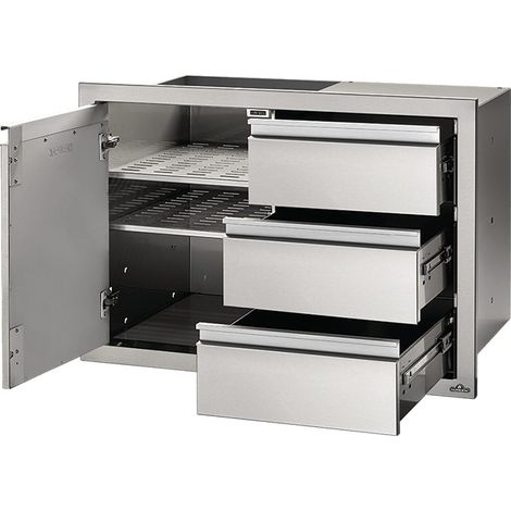 Module encastrable 3 tiroirs + 1 porte pour cuisine d'extérieur Napoleon