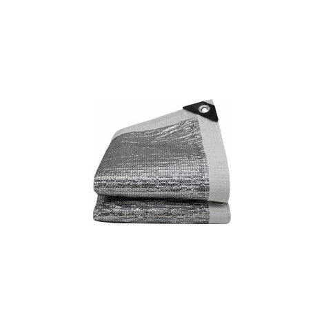 Toile d'ombrage en aluminium réfléchissant à 99 % - Couverture de parasol avec filet à œillets - Filet d'ombrage en tissu 2 x 5 m (1/5)