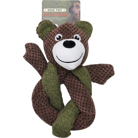 Unzerstörbares Plüsch-Hundespielzeug, robustes Quietschspielzeug für kleine, mittlere und große Hunde  Hasen-, Bären-, Frosch- und Faultier-Designs
