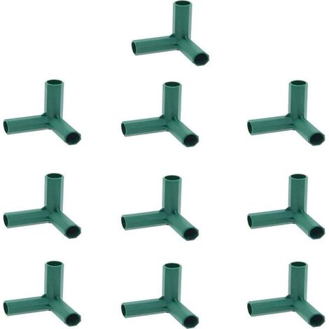 Sollbry Lot de 10 Connecteurs De Cadre De Serre pour cadre de jardin, cages à fruits, clôtures, cadre de serre, connecteurs (16mm,Angle droit / 3 trous) (1/5)