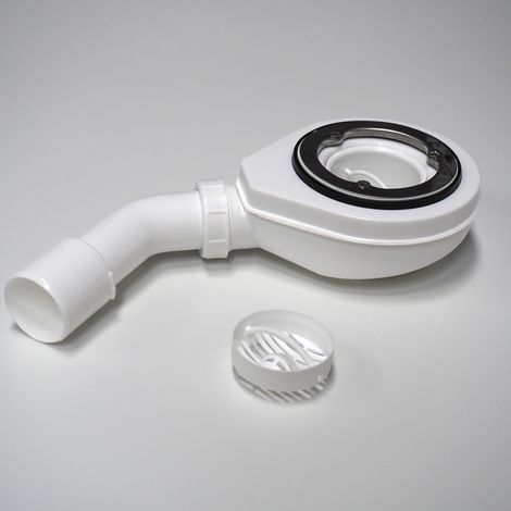 Ablaufgarnitur Set für Duschwanne Duschtasse Ø 90 mm Bad Duschablauf Siphon Duschabfluss Superflach ohne Abdeckung