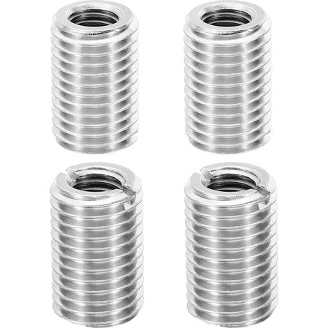 Adaptateur de Filetage, 4 Pcs M16xM10x25mm Mâle à Femelle Manchon Écrou Réducteur Insert Fileté de Réparation, Réducteur de Vis, Fixation en Acier Inoxydable, Ton Argent (1/5)