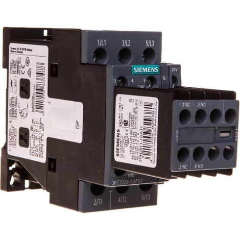 Contactor de potencia 25A 3P 230V CA 2Z 2R S0 3RT2026-1AP04