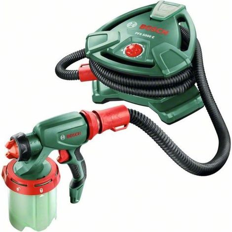 Bosch – Pistolet à peinture PFS 5000 E 1200 W – Débit 500 ml/min – Système ALLPaint pour peinture murale, lasure et vernis – Godet 1L