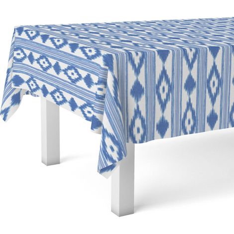Nappe Toile cirée Lavable carrée 140x140 cm Majorque Bleu (1/4)