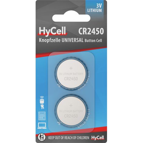 HyCell Piles boutons au lithium CR2450 3V, 2 pièces (1/5)