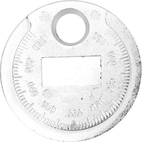 Outil de Jauge D'écartement de Bougie D'allumage, Acier Inoxydable, 0,02-0,1 Pouces/0,6-2,4 Mm, Diamètre 1,5 Pouces, Argent, Structure Robuste, Haute fiabilité, Fonctionnement. (1/5)