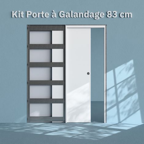 Porte coulissante à galandage Plane 83 cm et kit de finition