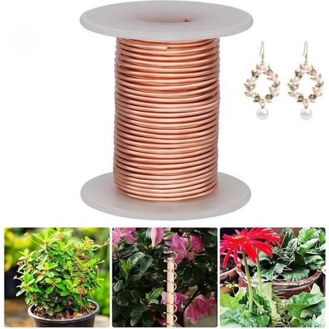 Gadgets - 10m - fil de cuivre 1,3 mm - fil de cuivre contre les limaces - fil de cuivre pour le jardinage - fil de cuivre pur - fil de cuivre non (1/5)